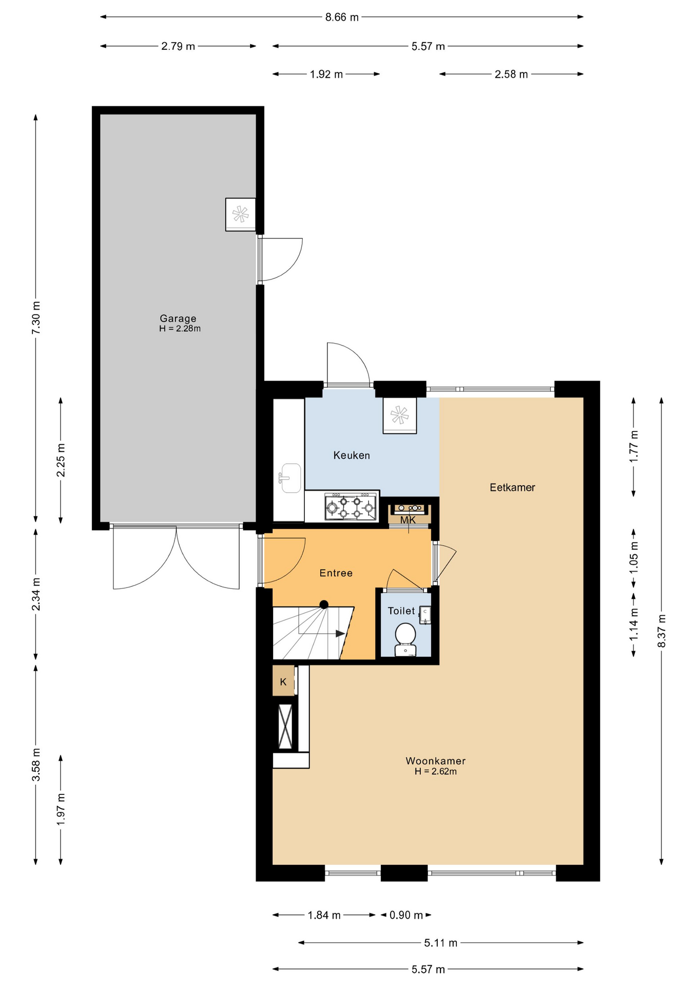 Botter 38 32 - 8243 KD - lelystad-plattegrond-1